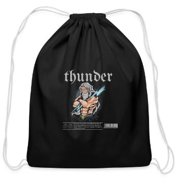Black Thunderbolt T Shirt - Cotton Drawstring Bag - black - Front