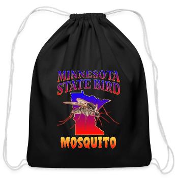 Minnesota State Bird - Cotton Drawstring Bag - black - Front