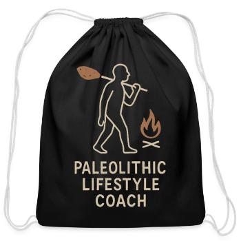 Prehistoric Homo Habilis Stone Tools - Cotton Drawstring Bag - black - Front