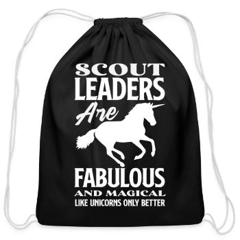 Scout Leader Are Fabulous Funny Scouting Unicorn - Cotton Drawstring Bag - black - Front