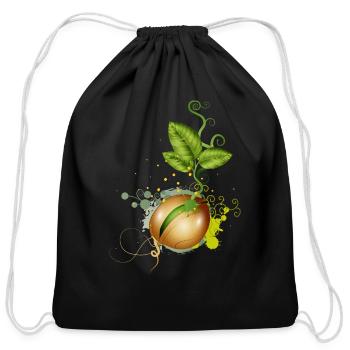 tender seed germinates in the earth - Cotton Drawstring Bag - black - Front