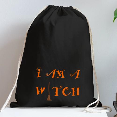 I Am A Witch Word Art - Cotton Drawstring Bag