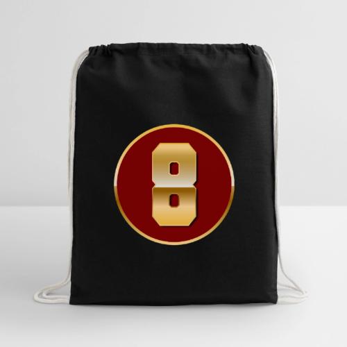 Number 8 in Gold Varsity Font - Cotton Drawstring Bag
