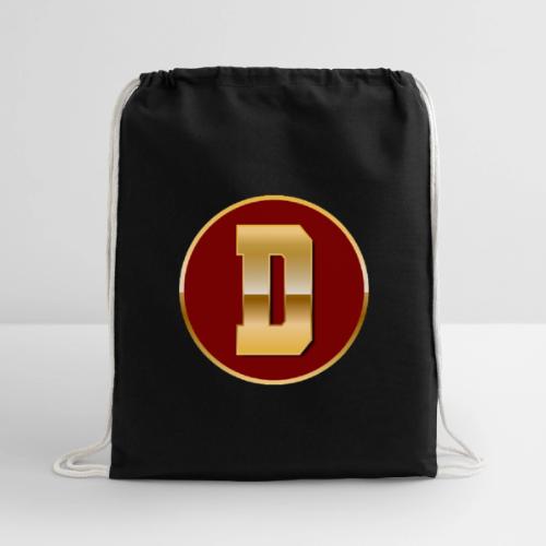 Letter D – Capital Varsity Alphabet Monogram - Cotton Drawstring Bag