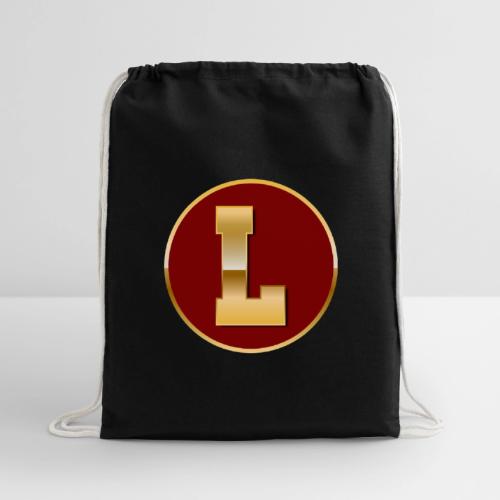 Letter L – Capital Varsity Alphabet Monogram - Cotton Drawstring Bag