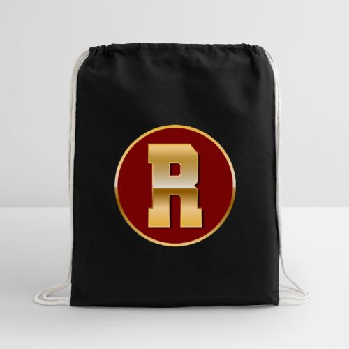 Letter R – Capital Varsity Alphabet Monogram - Cotton Drawstring Bag