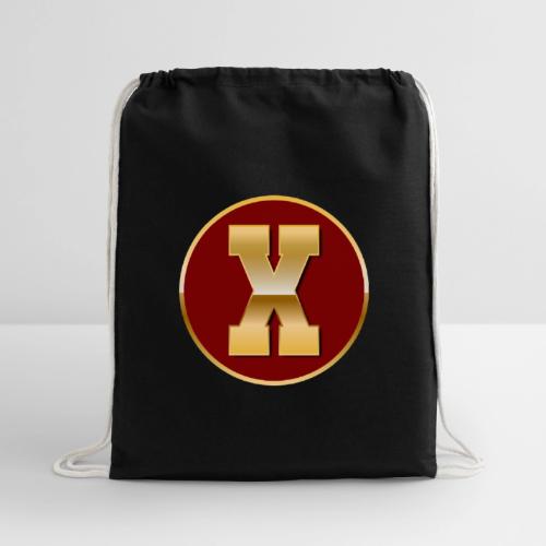 Letter X – Capital Varsity Alphabet Monogram - Cotton Drawstring Bag