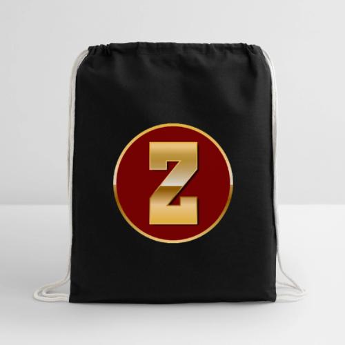Letter Z – Capital Varsity Alphabet Monogram - Cotton Drawstring Bag