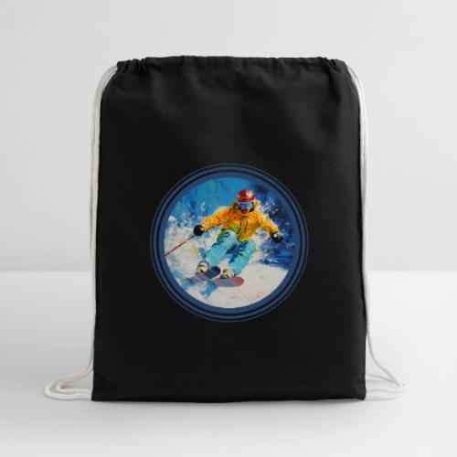 Born for Skiing - Cotton Drawstring Bag