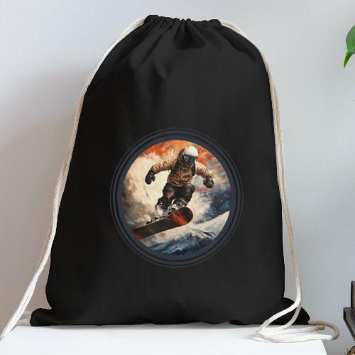 Snowboarding Elevation - Cotton Drawstring Bag