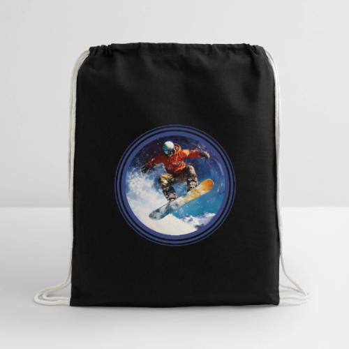Snowboarding Rush - Cotton Drawstring Bag