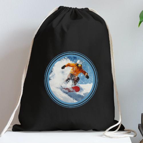 Snowboarding Edge - Cotton Drawstring Bag