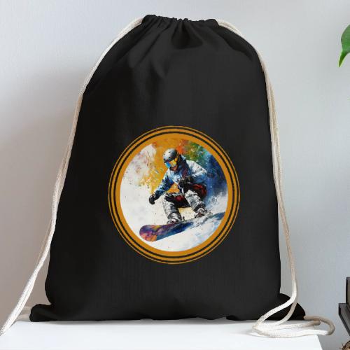 Snowboarding Dreams - Cotton Drawstring Bag
