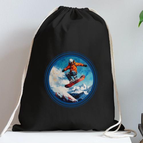 Snowboarding Vibes - Cotton Drawstring Bag