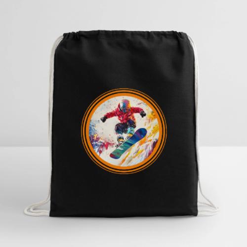 Snowboarding Horizon - Cotton Drawstring Bag