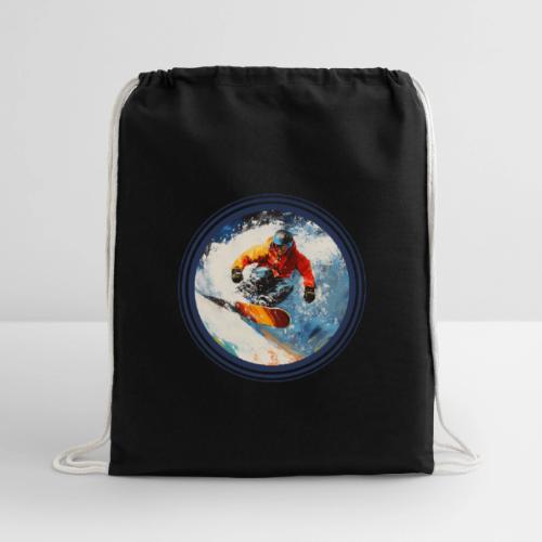 Snowboarding Rebel - Cotton Drawstring Bag