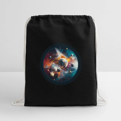 Planets in Acrylic Dreams - Cotton Drawstring Bag