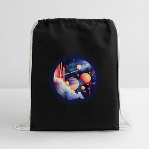Floating Planetscape - Cotton Drawstring Bag