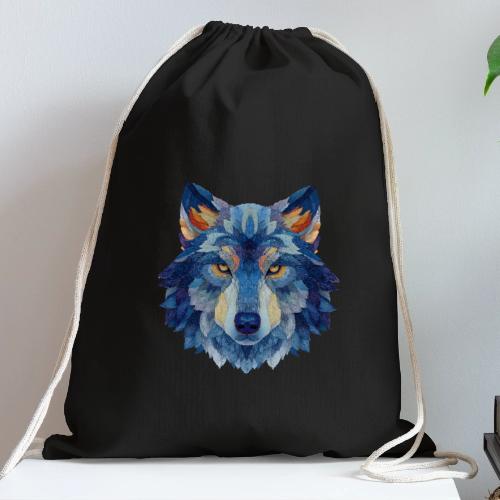 Wolf: Alpha Portrait - Cotton Drawstring Bag