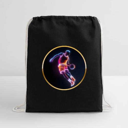 Neon Basketball Player - Cotton Drawstring Bag