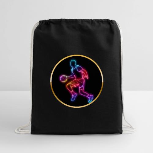 Basketball: Neon Dribble Pulse - Cotton Drawstring Bag