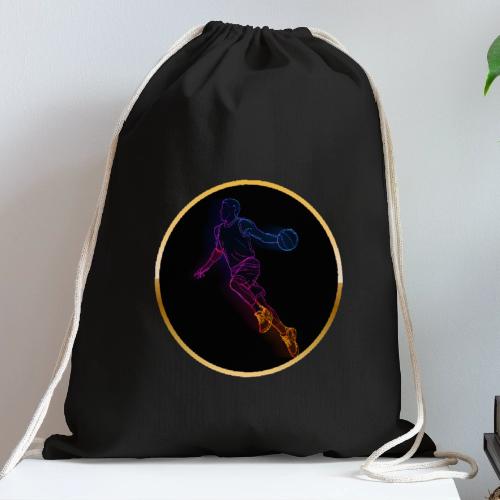 Basketball: Neon Jump Shot - Cotton Drawstring Bag