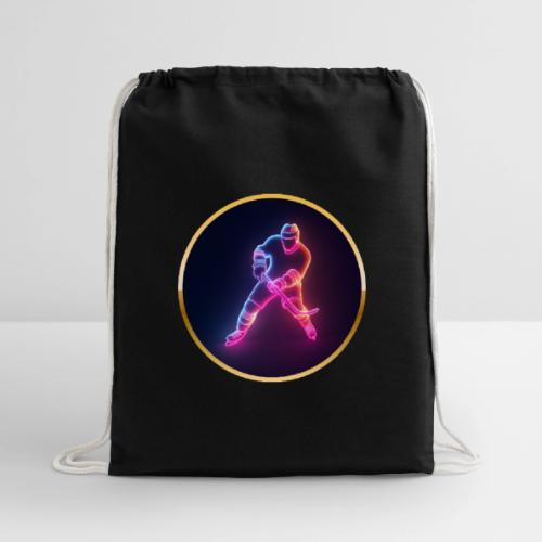 Hockey: Neon Ice Strike - Cotton Drawstring Bag