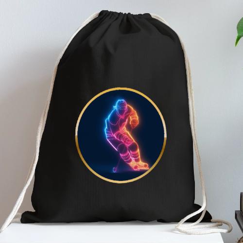 Hockey: Neon Hockey Sketch - Cotton Drawstring Bag