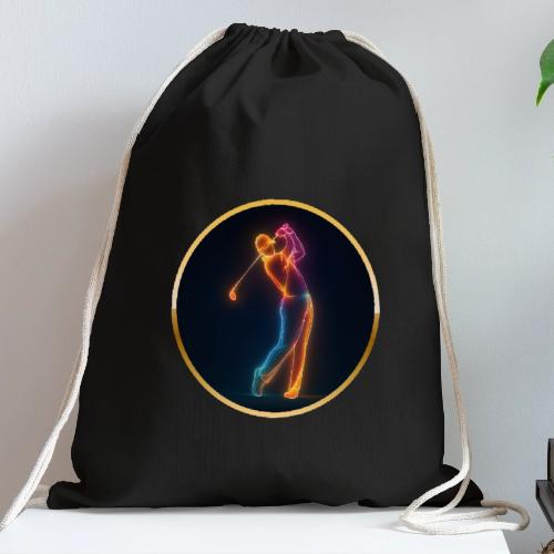 Neon Golf Motion - Cotton Drawstring Bag