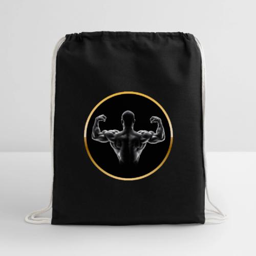 Bodybuilding: Golden Back Power - Cotton Drawstring Bag