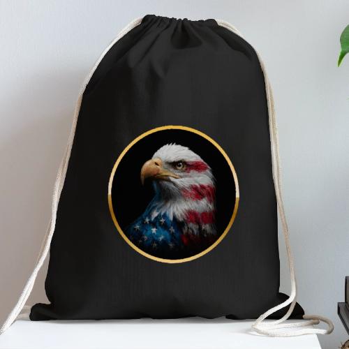 USA: Liberty Emblem - Cotton Drawstring Bag