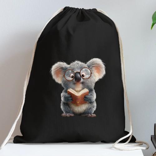 3D Gamer Koala Cozy Cartoon Design - Cotton Drawstring Bag
