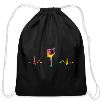 Ice Skater Figure Skating Ice Skating - Cotton Drawstring Bag - black - Front