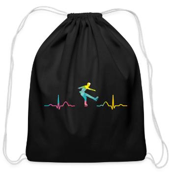 Ice Skater Figure Skating Ice Skating - Cotton Drawstring Bag - black - Front