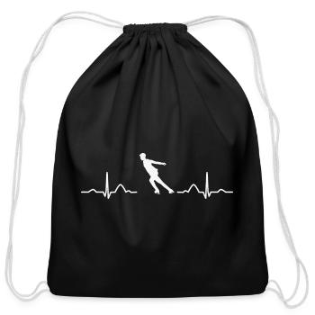 Ice Skater Figure Skating Ice Skating - Cotton Drawstring Bag - black - Front
