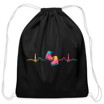 Ice Skater Figure Skating Ice Skating - Cotton Drawstring Bag - black - Front