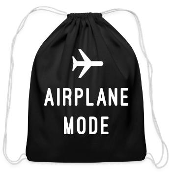Airplane Mode - Cotton Drawstring Bag - black - Front