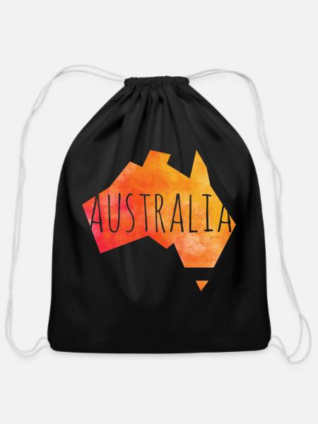 australia - Cotton Drawstring Bag - black