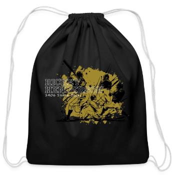 Rickey Henderson Stolen Base King 1406 - Cotton Drawstring Bag - black - Front