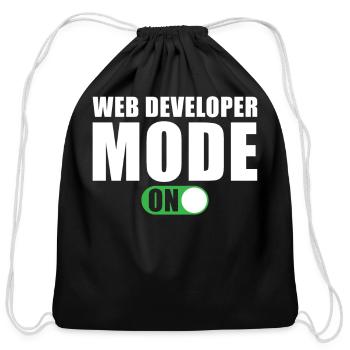 Web Developer Mode on - Cotton Drawstring Bag - black - Front