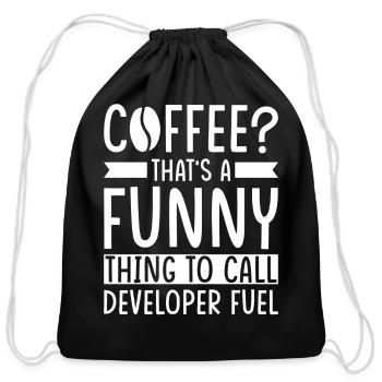 Developer Coffee Gift - Cotton Drawstring Bag - black - Front