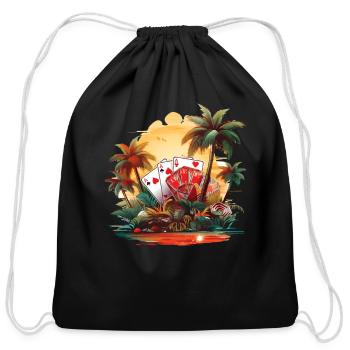 Casino - Cotton Drawstring Bag - black - Front
