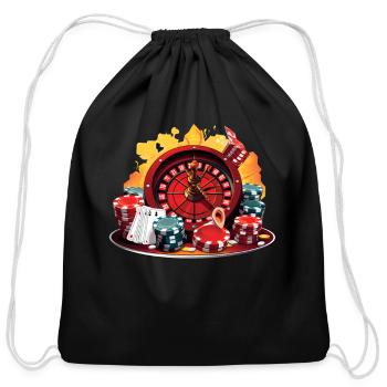 Casino - Cotton Drawstring Bag - black - Front