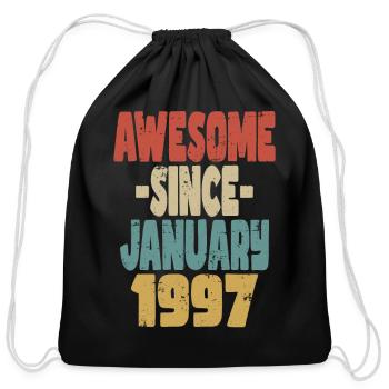 Awesome January 1997 - Cotton Drawstring Bag - black - Front