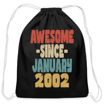 Awesome January 2002 - Cotton Drawstring Bag - black - Front