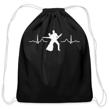 Latin Dancing Couple Heartbeat Dancer - Cotton Drawstring Bag - black - Front