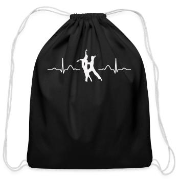 Latin Dancing Couple Heartbeat Dancer - Cotton Drawstring Bag - black - Front