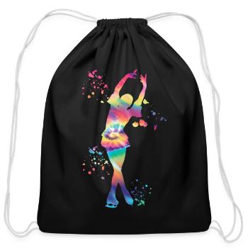 Ice Skater Figure Skating Ice Skating - Cotton Drawstring Bag - black - Front