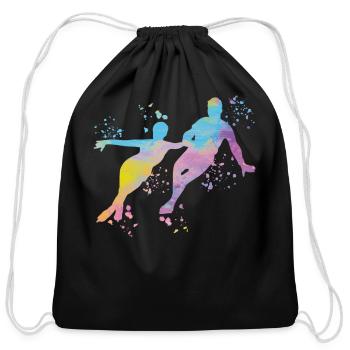 Ice Skater Figure Skating Ice Skating - Cotton Drawstring Bag - black - Front