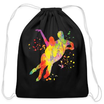 Ice Skater Figure Skating Ice Skating - Cotton Drawstring Bag - black - Front